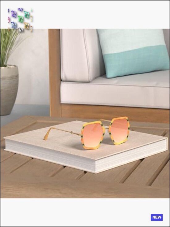 Large Geometric Hexagon Sunglasses Oversized Retro UV400 Protection Womens main image 4